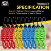SOL 10pk Bungee Cords with Hooks - Long Adjustable Bungee