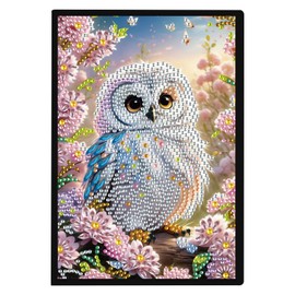 DCIDBEI Diamond Painting Notebook Owl A5 Blank Diamond Painting Notebooks Writing Pad Diamond Art Journals Diamond Art Notebooks and Journals Daily Sketchbook Diary Birthdays 50 Sheets