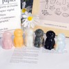 Ytbeoxk Ytbeoxk Hand-Carved Natural Rose Quartz Crystal Dog Sculpture for