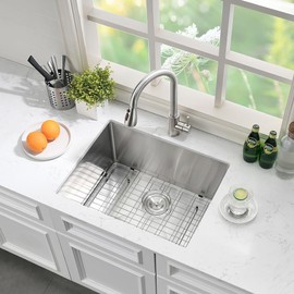 Hovheir Stainless Steel Undermount Laundry Sink - 21x18x12, 16 Gauge Single Bowl Deep Utility Sink for Outdoor or Laundry Room