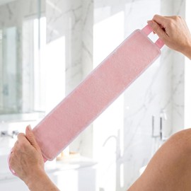 Wakauto Aplicador de Bronceador y Alcanza Zonas Difíciles Fibra Suave y Correa Rosa Que Previene Manchas en Manos Bronceado Uniforme para Espalda