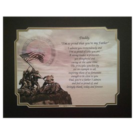 Cazual Creations Marines Gift for Daddy I'm so Proud You're My Father Sentimental Poem Veterans Day Christmas Birthday Father's Day
