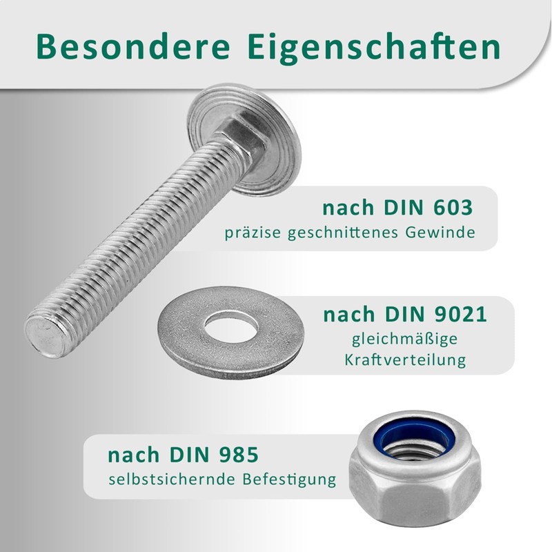 DSM - Carriage Bolts M8 x 80 mm DIN 603