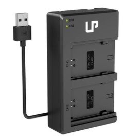 NP-FZ100 Battery Charger, LP Dual Charger for NP FZ100 with Built-in USB Cable, Compatible with Sony A9 A9R A9S A9II A7III A7RIII A7RIV A6600 Cameras, Battery Changer for Sony np-fz100