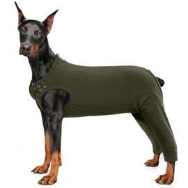 MHaustlie Dog Recovery Sleeve for Rear Legs Breathable Dog Surgery Recovery Suit with Zipper Dog Elbow Braces Protector Substitute E-Collar & Cone Anti-Licking Surgical Suit