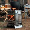 JEMLYD Portable Folding Wood Burning Camping Stove with Grill, Stainless