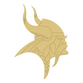 Viking Design by Lines Cutout Unfinished Wood Animal Decor Mascot Coloring Book Door Hanger Everyday MDF Shape Canvas Style 1 Art 1 (12")