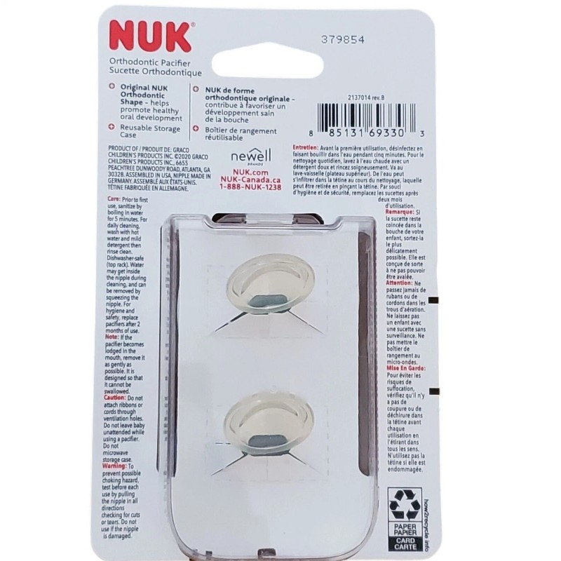 NUK Pacifier Orthodontic Silicone 18-36 Months 2 Pack BPA Free