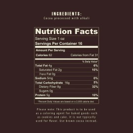 The Cocoa Trader – Black Cocoa Powder For Baking 1Lb – Darkest Dutch P