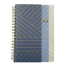 Carolina Pad College Ruled 3-in-1 Foil Cover Spiral Notebook, Keep It in Line (Stripe It; 7.25" x 10"; 125 Sheets, 250 Pages)