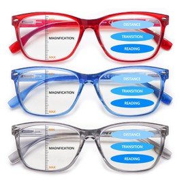 VIDEBLA 3 Pack Progressive Multifocus Reading Glasses Blue Light Blocking for Women Men Multifocal Readers with Spring Hinge (3 Mix Color-2, 2.50, multiplier_x)