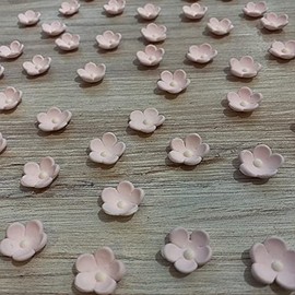 Set of 50 Edible Blossom Cupcake Toppers - Small 3/4th inch Blush Pink