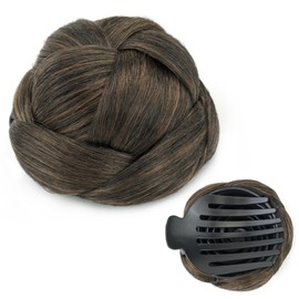 IMISSU Braided Chignon Bun Maker Scrunchie Hairpiece for Updo Secure Hold Styling Claw Hair Donut Wig (Light Brown)