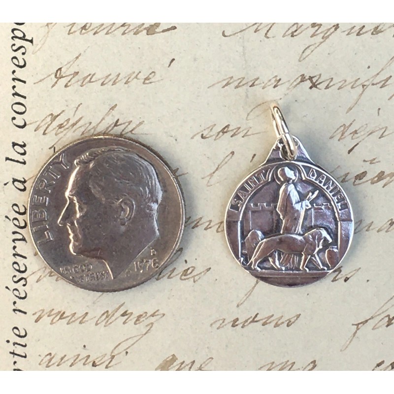 St Daniel Small Medal - Sterling Silver Antique Replica