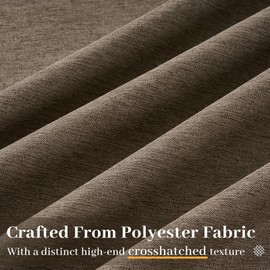 Drapenova Pinch Pleated Curtains 90 Inches Long 1 Panels Set,Dark Flax Semi Sheer Cotton Blend Fabric Aesthetic Advanced Curtain Drapes for Living Room Bedroom,72x90 inch Length