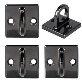 4 Pcs Bright Black Plating Wall Screw Mount Crowd Control stanchions Safety barriers Hanging Circle Hook for Twisted Barrier Velvet VIP Rope