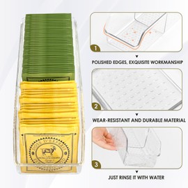 MaxGear Tea Bag Organizer Clear Plastic Tea Bag Storage Holder for Pantry, Kitchen, Cabinet, Countertop, 1 Pack