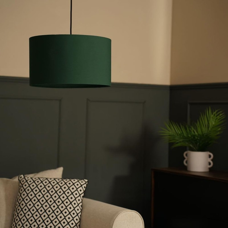 MiniSun | Medium Modern Forest Green Drum Light Shade |