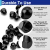 16Pcs 3/8"-16 Acorn Cap Nuts, Zinc Plating-Black Hex Head Acorn