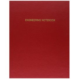 BookFactory Red Engineering Notebook/Graph Paper Notebook - 168 Pages (.25'' Lab Grid Format), 8 7/8'' x 11 1/4'', Red Cover, Section Sewn Hardbound (LIRPE-168-LGR-A-LRT4)