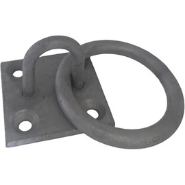 Steel Ring on Plate Anchor Point | Heavy-Duty Hook Loop Bracket for Chain, Gate, Fence, Wall, Ceiling, Swing, Rope & Suspension | Durable M6 Fixing Holes for Secure Mounting Indoors & Outdoors