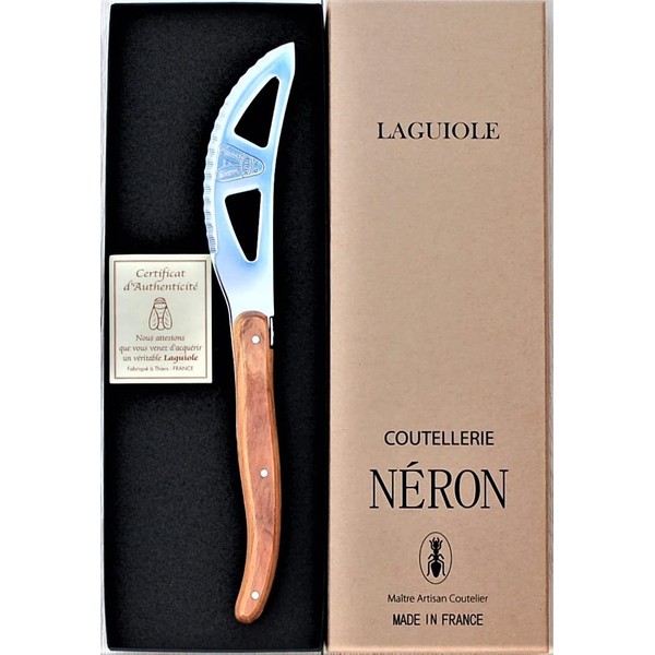 Laguole NERON Pizza Knife with Natural Olive Handle in Gift Box Made in France