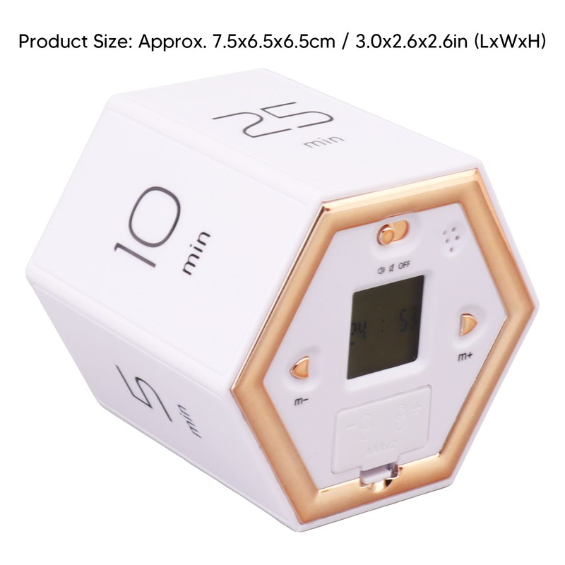 Hex Flip Timer with Mute Alarm Function Magnetic Time Management