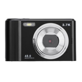 Digital Camera, 48MP 2.7K HD Autofocus Vlogging Camera, 2.4" Screen, 8X Digital Zoom, Travel Compact Vedio Camera for Kids, Teens, Beginners (Black)
