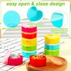 saerryor 15Pc Small Food Containers with Lids, 90ML Plastic Snack