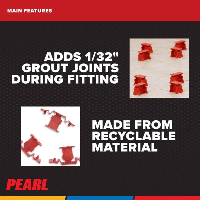 White Tuscan Seam Clip For Tiles - 1/8-1/4 Thick