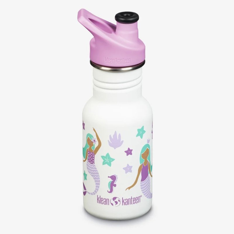 Klean Kanteen 12oz Kid's Classic with Sport Cap, Orchid Hearts