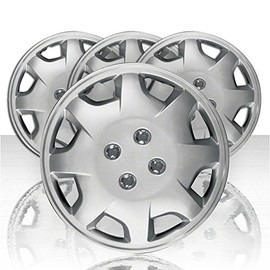 Upgrade Your Auto Set of Four 15' Silver Hubcap Wheel Covers for Honda Accord 1998-2002 (Push-on)
