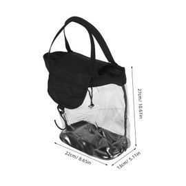 FOMIYES Transparent Toiletry Bag with Handle and Hook Compartments and Mesh Pockets Clear Makeup Organizer for Travel Gym Camping Beach Suitable for Men and Women