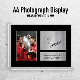 HWC Trading A4 Steven Gerrard & Jamie Carragher Liverpool Gifts Printed Signed Autograph Picture for Fans and Supporters - A4