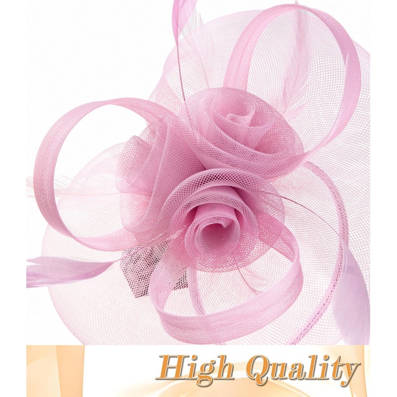 Unpifolov Fascinators Hats Flower Mesh Feathers Headband Girls and Women