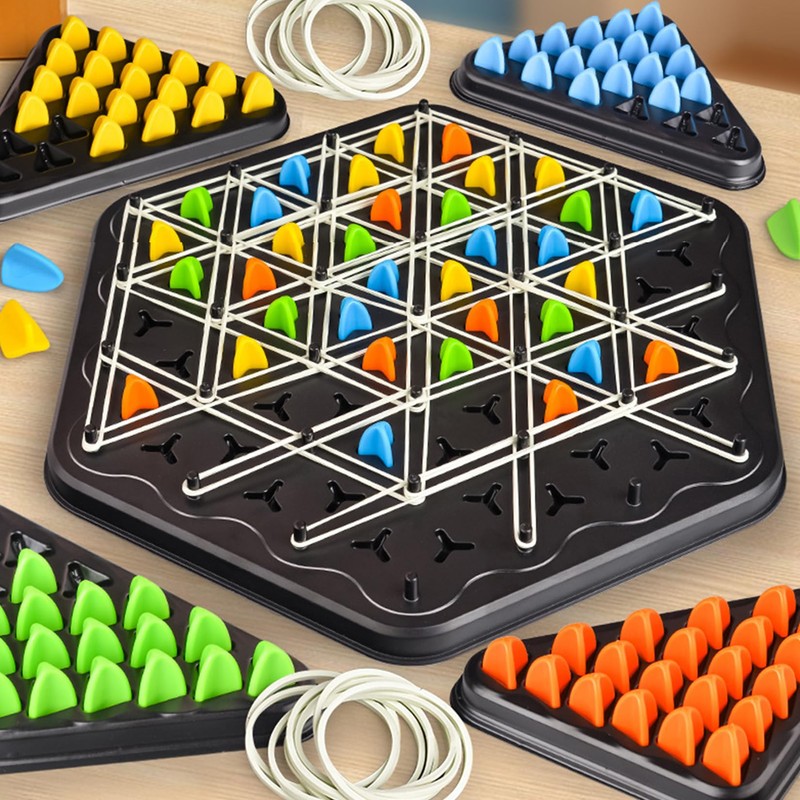 Mailfull Game Chain Triangle Chess Game Rubber Band Board Games