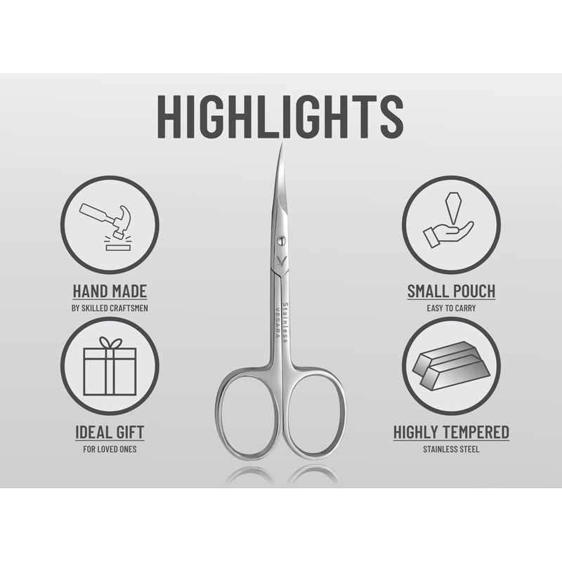 Cuticle Scissors Extra Fine Curved - Professional Beauty Scissors for