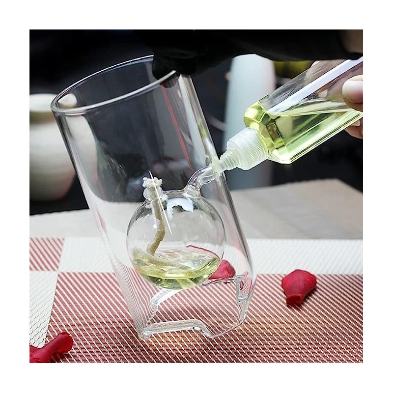 MEMEOKON Glass Oil fire Warm Light Borosilicate Includes Bliss Suspended