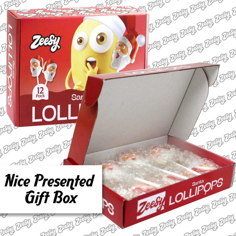 Christmas Santa Lollipops Individually Wrapped - 12 Santa Candy Suckers