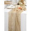 Pack of 2 Cheesecloth Table Runner, Beige, 90 x 300