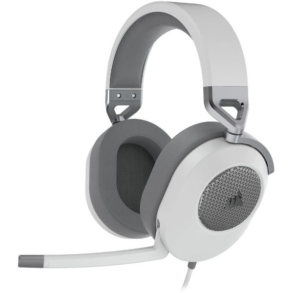 Corsair HS65 Surround Gaming Headset (almohadillas de espuma, sonido envolvente Dolby Audio 7.1 en PC y Mac, tecnología SonarWorks SoundID, compatibilidad con múltiples plataformas), Blanco