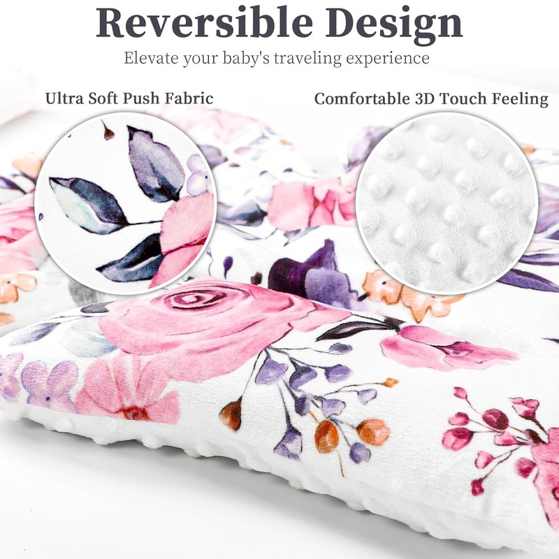 GFU Infant Car Seat Insert with 3 Strap Covers, 3