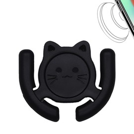 HOMEFOX Multi-Surface Holder Car Mount 1 Pack Compatible for Popsocket Grip Holder for Pop Mount Device Support Accessory Home Office Desk Wall Mount Cute Cat Strong Adhesive Stick Pad, Black