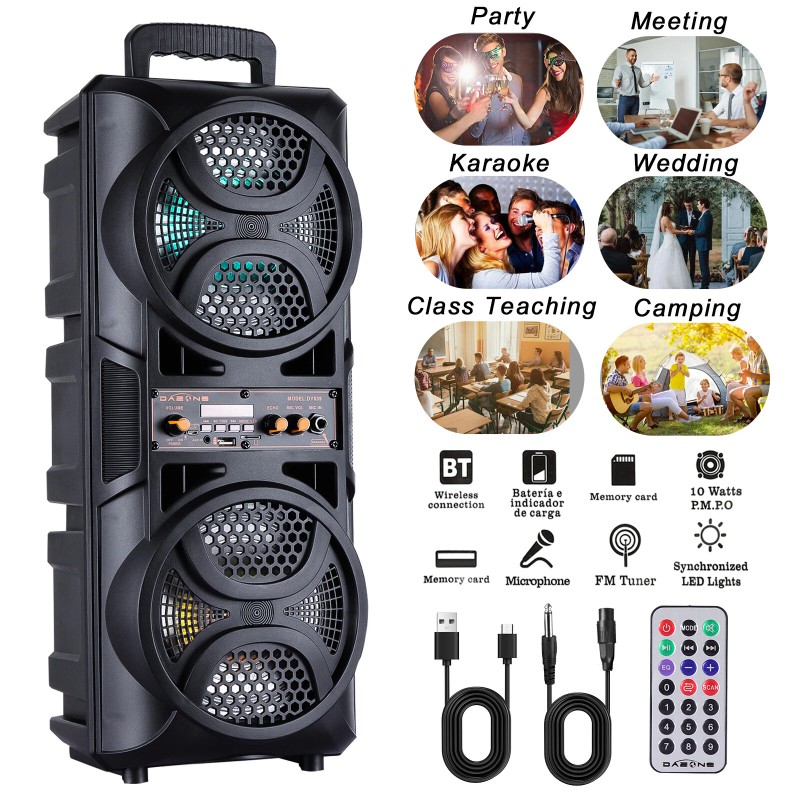 3000W Portable Bluetooth Speaker Sub Woofer Heavy Bass Party Sound