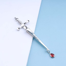 Cimenexe Punk Sword Stud Earrings Vintage Dagger Earrings Retro Silver Water Drop Crystal Earrings Jewellery for Women and Girls Gifts