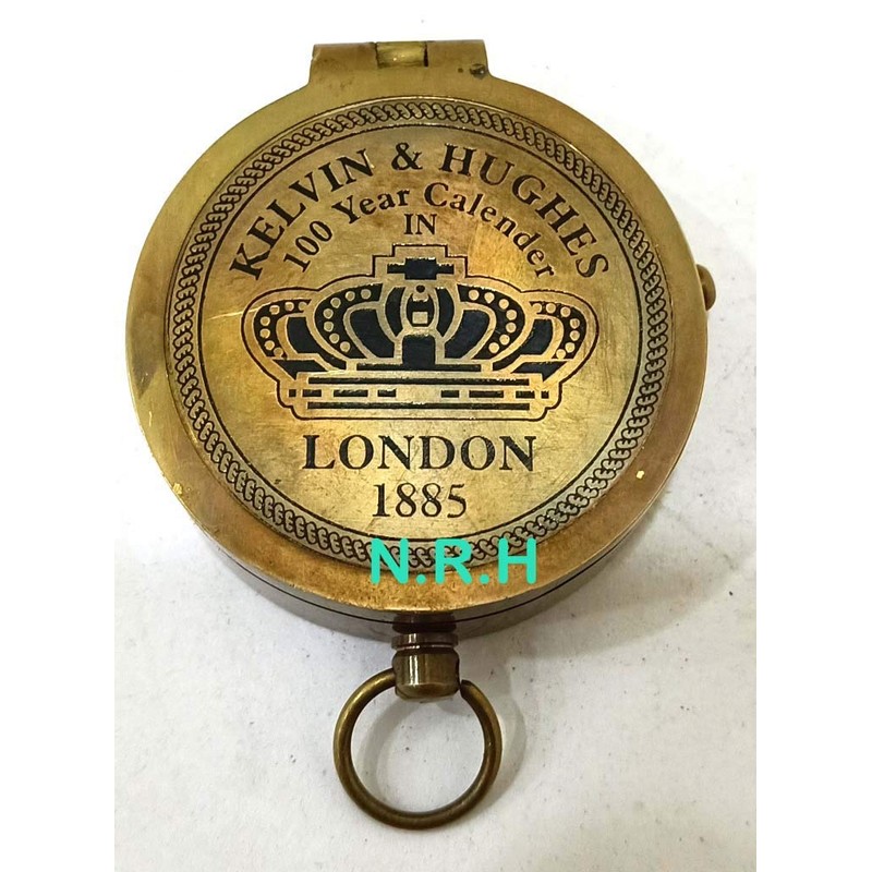 Nautical Replica Hub Brass Vintage Compass 100 Year Calendar Compasses