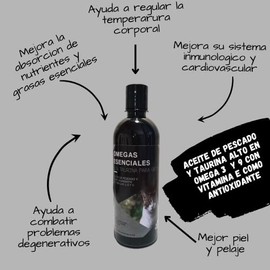 Aceite de Pescado para Gatos adicionada con Taurina, suplemento liquido de Formula especializada para Gatos abundante en Omega 3, 6 y 9. (500 ml)