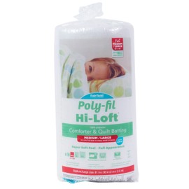 Fairfield Poly-Fil Hi-Loft, Premium Polyester Comforter & Quilt-Batting for Medium and Large-Size Projects, Ideal for Quilting, 81" x 96"
