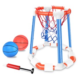 Pool Basketball Hoop Floating Set, Pool Toys and Pool Games for Kids and Adults, Durable Basketball Hoop with Balls Pump for Pool, Outdoor Swimming Water Play Family Party, Pool Basketball for Summer