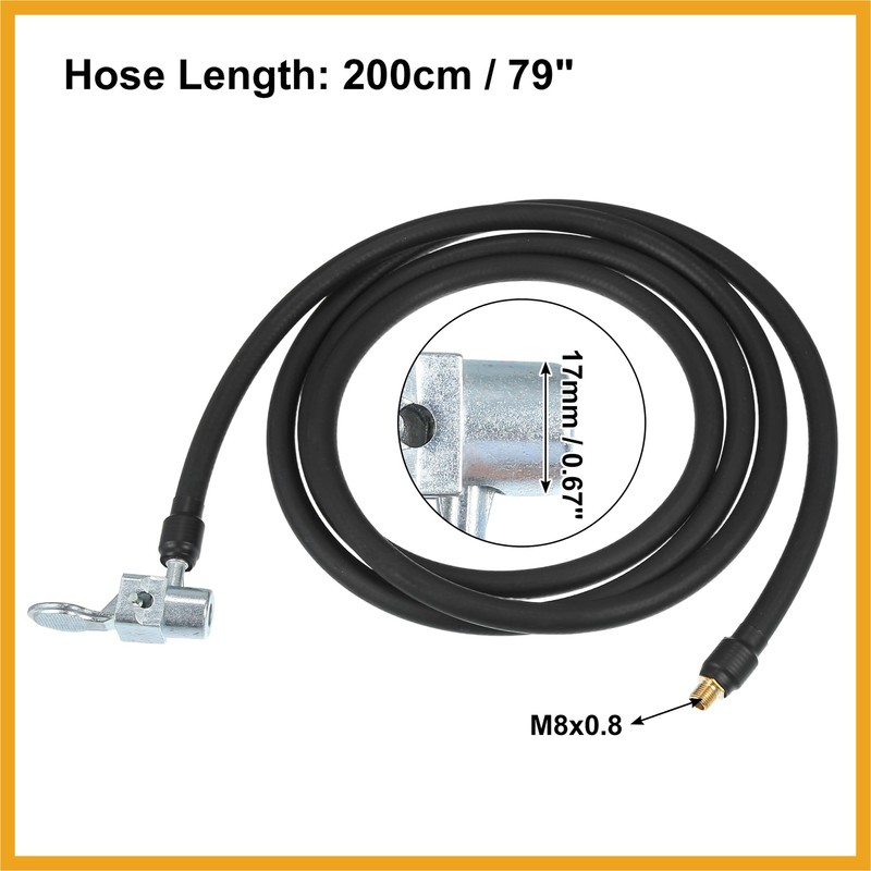 Partuto 200cm 79" Car Tire Air Inflator Extension Hose Quick